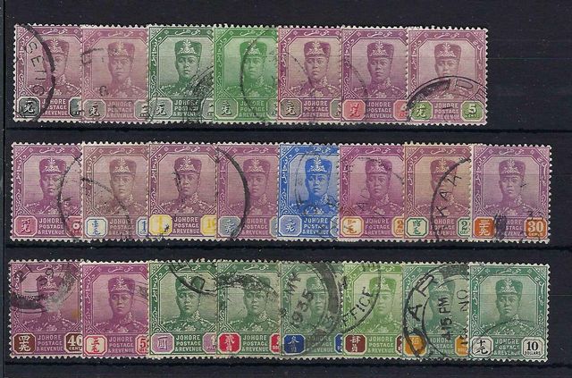 Image of Malayan States ~ Johore SG 103/25 FU British Commonwealth Stamp